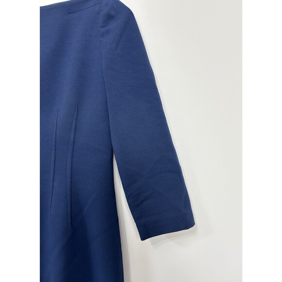 Elie Tahari Career Dress Size 6‎ Blue Scuba Knit Layer Notch Square Neck Zip - Picture 6 of 13